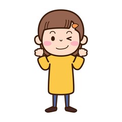 Obraz premium 片目ウインクの女の子（幼児）