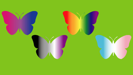 Obraz na płótnie Canvas Butterflies with gradient LGBT flag