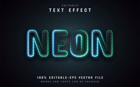 Blue green neon dots text effect