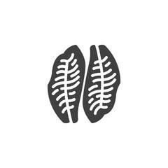 Raw fish fillet vector icon