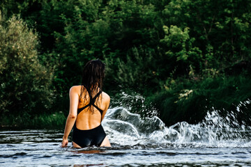 Fototapeta premium woman in the water