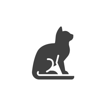 Cat sitting vector icon