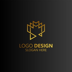 abstract and luxury book for education and university logo design