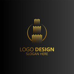 luxury and shiny apartment logo design