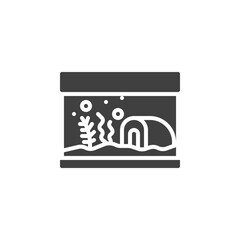 Aquarium with seaweed vector icon