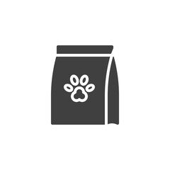 Pet food package vector icon