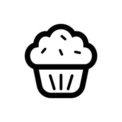 cupcake with icing icon vector