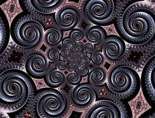 Abstract design with spiraling circles