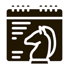 chess horse calendar glyph icon vector. chess horse calendar sign. isolated symbol illustration