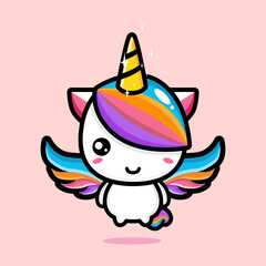 vector design of cute and lovely unicorn cartoon