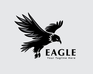 eagle hawk falcon bird fly illustration logo icon symbol design inspiration
