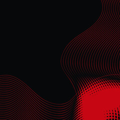 Black background with red line wave texture design graphic vector