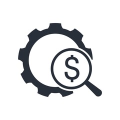 How much does modernization and repair cost? Vector icon isolated on white background.