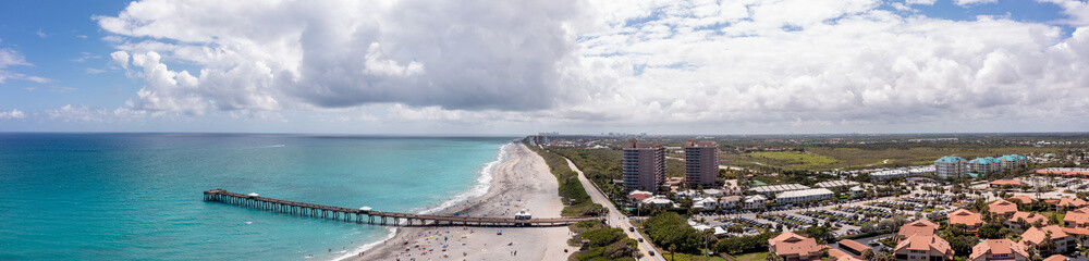 Aerial panorama Juno Beach Fishing Pier Florida coastline stitched photo © Felix Mizioznikov