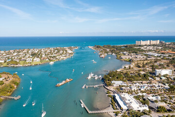 Aerial photo of the Jupiter Inlet FL USA