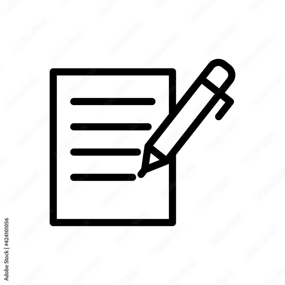 Aufkleber pen and paper line icon. office stationary. the icon can be used for application icon, web icon, inf
