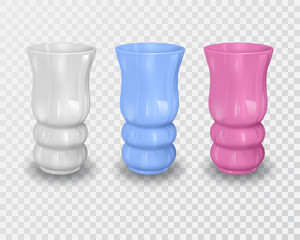 Set of colored vases