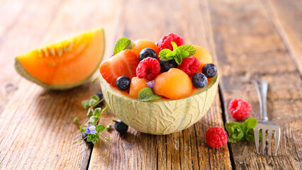 fresh fruit salad with berry fruit