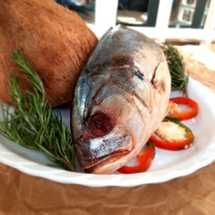 fresh fish on a plate