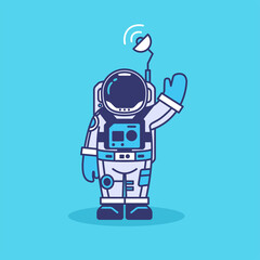 Obraz na płótnie Canvas cute astronaut mascot illustration