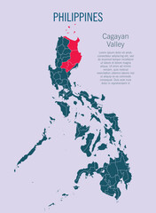 Obraz premium Philippines map and region Cagayan Valley, Asia