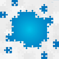 Fototapeta premium Vector banner background made pieces puzzle jigsaw