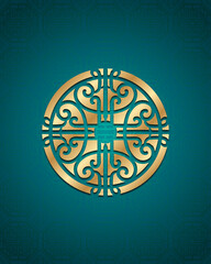 Traditional Chinese Greeting Card Template, The Chinese Floral Decorated