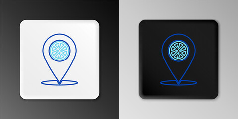 Line Thoughts on a basketball icon isolated on grey background. Colorful outline concept. Vector