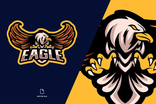 eagle mascot esport logo illustration