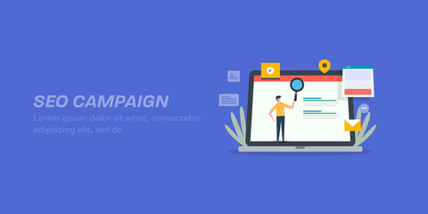 Businessman monitoring ongoing successful SEO campaign. Data driven marketing and website traffic growth with powerful seo strategy.