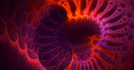 3D rendering abstract multicolor fractal light background