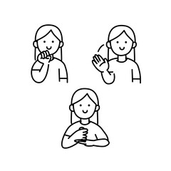 手話する人イラスト素材