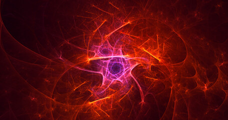 3D rendering abstract multicolor fractal light background