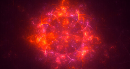 3D rendering abstract multicolor fractal light background