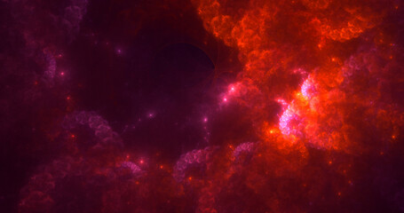 3D rendering abstract multicolor fractal light background