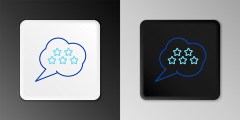 Line Five stars customer product rating review icon isolated on grey background. Favorite, best rating, award symbol. Colorful outline concept. Vector