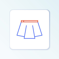 Line Skirt icon isolated on white background. Colorful outline concept. Vector