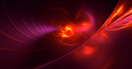 3D rendering abstract multicolor fractal light background