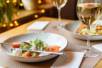 dinner in the restaurant