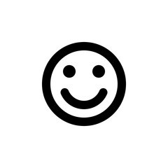 Smile face, line web or mobile interface vector icon. Isolated on white background. Sign for your web site design, logo, app, UI.