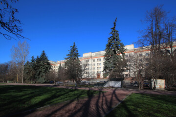 Campus buildings of famous university in Moscow