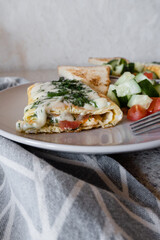 omelet with cheese and vegetables