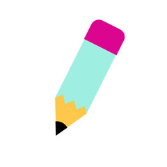 Pencil flat icon, school Pencil symbol. education illustration