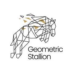 stallion horse geometric polygonal logo vector icon illustration