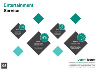 Fototapeta premium entertainment service design template perfect for brochures, marketing promotion, infographics etc