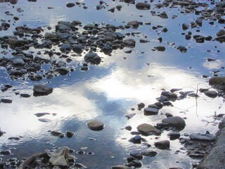 水面に映る青空