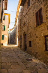Fototapeta premium A street in the historic medieval village of Santa Fiora in Grosseto Province, Tuscany, Italy 