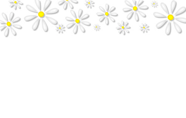 Naklejka na ściany i meble beautiful illustration of daisies on a white background