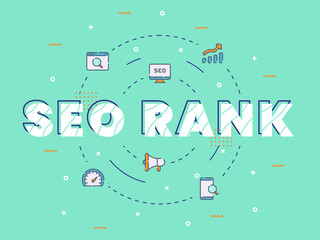 seo rank typography with color outline style