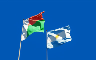 Flags of Madagascar and Argentina.